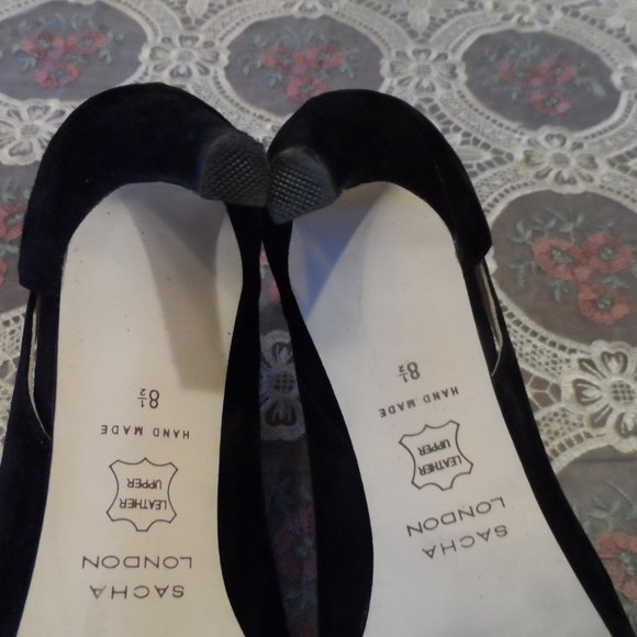 Sacha London Black Suede Pointy MaryJane Pumps 8.5 - Picture 15 of 16
